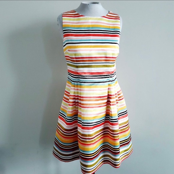 CeCe Cynthia Steffi Stripped A Line Dress NWOT - Picture 2 of 8